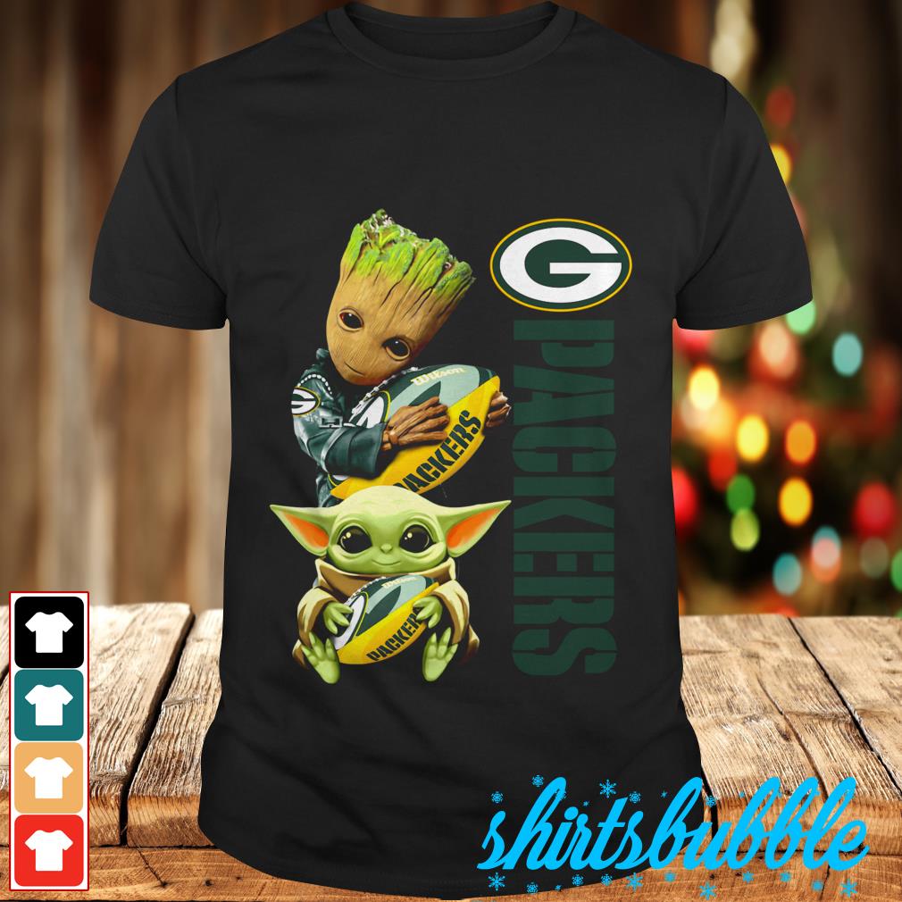 Buy Baby Groot and Baby Yoda hug Green Bay Packers shirt For Free