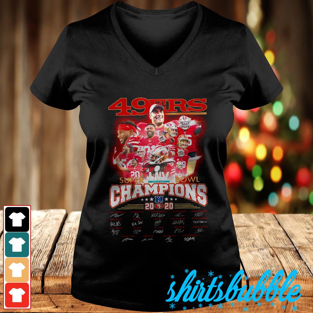 San Francisco 49ers super bowl champions 2020 signatures shirt